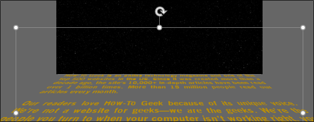make something look like the star wars crawl powerpoint 2011 for mac